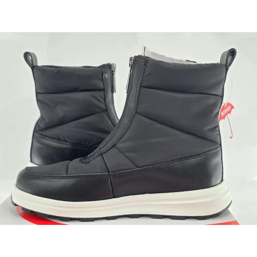 Blondo Vincent Waterproof Boots Womens 6.5 Black Nylon Puffer Zip -New